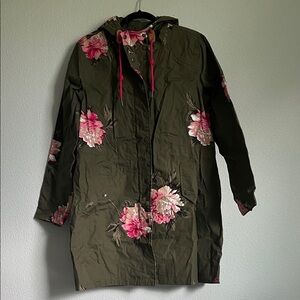 Floral Green Hooded Jacket